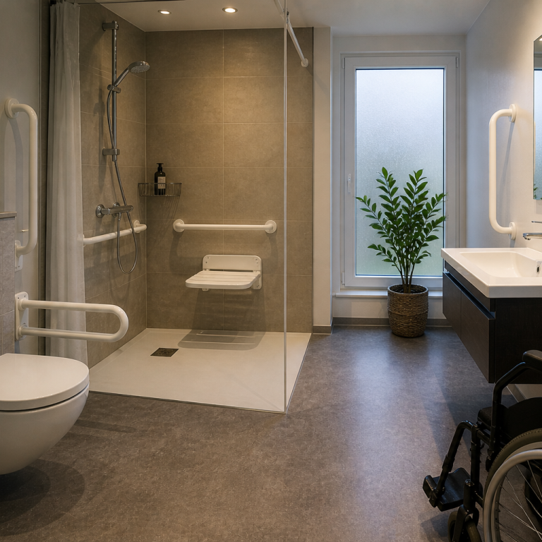 Salle de bain accessible PMR