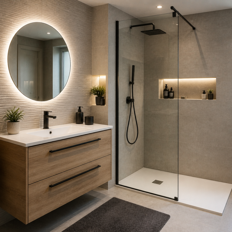 Salle de bain contemporaine rénovée